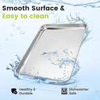 6 Pack Stainless Steel Baking Sheet Pans, 17.3" L × 12.2" W × 1" H Cookie Sheets for Toaster Oven, Rust-Resistant, Dishwasher Safe