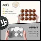 2 Pack 12 Cups Silicone Muffin Pan with Metal Reinforced Frame Regular Size Silicone Molds Cupcake Cake Baking Pans Cookie Baking Chocoflan Cupcake Mold Not Stainless Steel Ceramic Aluminum