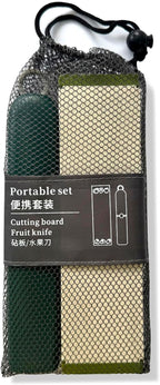 5-in-1 Small Cutting Board Set，Multifunctional Travel Stainless Steel Fruit Knife with cover，Outdoor Portable Peeling Fruit Potato Peeler for Travel, Camping, Kitchen (orange)