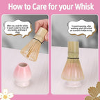 Matcha Whisk Set,4pcs Matcha Set Whisk and Bowl with Spout,Ceramic Matcha Whisk Holder,Scoop(Chashaku),Matcha Kit for Matcha Lovers Kitchen Matcha Accessories,Ideal Gift Christmas(Gradient Pink)