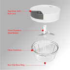 Glad Manual Pull Vegetable Chopper - Small Handheld Food Processor and Veggie Cutter with Pull String - Kitchen Cooking Tool for Meal Prep, 13.5oz (400mL)