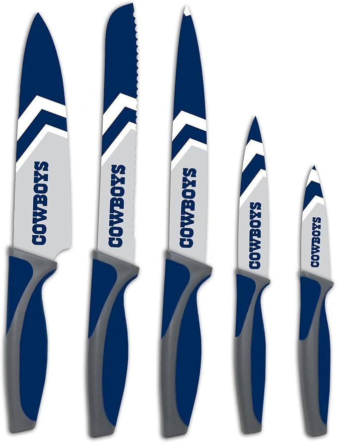 The Sports Vault NFL Dallas Cowboys 5-Piece Kitchen Knife Set