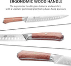YOTSUBA Carving Knife for Meat, 10" Slicing Knife, High Carbon Steel Brisket Knives with Ergonomic Handle, Butcher Breaking Knives for Meat Cutting and Cooking with Gift Box