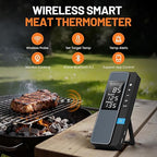 Smart Bluetooth Wireless Meat Thermometer, Real-Time Monitoring Control Digital Thermometer with Smart App, Meat Probe IP67 Waterproof High Accuracy Perfect for BBQ, Oven, Grill & Smoker
