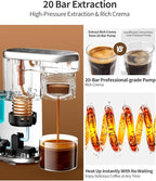 C1 Pro Portable Electric Coffee Machine, 20 Bar Travel Espresso Maker with Ground Coffee & NS Capsule, Rechargeable, Instant Heating, 6.1oz Water Tank for Car RV Camping Hiking Office Home