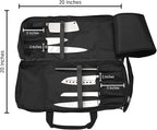 EVERPRIDE Chef Knife Bag Holds 20 Knives PLUS Large Zippered Compartment for Kitchen Tools – Durable, Large Knife Bag for Chefs – Knives Not Included