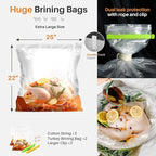 Roasting Pan, 17x13 Inch Nonstick Turkey Roaster with Removable Rack & Cooking Kit,Roaster Pan for Roasting Turkey, Meat & Vegetables (Silver)
