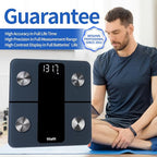 Vitafit Smart Bathroom Scale Body Weight, High Accuracy Assured by Weight Scale Professional Factory Since 2001, App Sync 13 Body Composition Including BMI, Body Fat and Muscle, 400lb, LED, Black