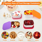4 Pack Stainless Steel Snack Containers with Lids Set, 8 oz Rectangular Easy Open Leakproof Reusable Snack Box Container for Lunch, Small Lunch Food Containers for Meal Prep, Salad Dressing To Go
