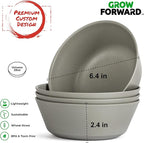 Grow Forward Premium Wheat Straw Plates and Bowls Sets - 8-Piece Wheat Straw Dinnerware Sets - Unbreakable & Reusable Microwave Safe Plastic Dinner Plates for Outdoors, RV, Camping Dishes - Feather