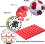 Heart Silicone Molds, 63 Large Heart Chocolate Mold for Baking Candy Gummy Jelly, Lovely Hearts Shaped Chocolate Candy Molds for Birthday & Valentine's Day Gifts for Women Men Lovers