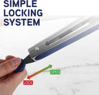 COOK WITH COLOR Stainless Steel Silicone Tipped Kitchen & BBQ Tongs Set, 3 Pc. Tongs, Blue