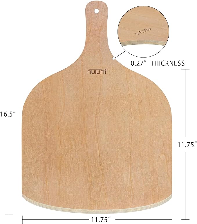 4 Pack Wooden Pizza Peel, 12 inch Premium Large Pizza Paddle with Wood Handle for Pizza Oven, Stone, Pan or Grill, Pizza Spatula for Baking Bread and Cake Indoor&Outdoor