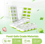 DOQAUS Ice Cube Trays 4 Pack, 40 pcs Silicone Ice Cubes Tray Maker with Spill-Resistant Removable Lid, Easy Release & Pop out, LFGB and BPA Free, Stackable Flexible, for Soup, Food, Cocktail, Coffee