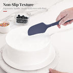 600ºF Heat Resistant Spatula, 11.34 inch High Heat Food Safe Semless Kitchen Silicone Scraper for Cooking Baking Mixing Scraping Stirring Nonstick Cookware Pan Bowl (Midnight Blue)