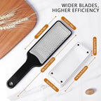 LHS Citrus Lemon Zester Cheese Grater with Container - Stainless Steel Kitchen Tool for Parmesan Cheese, Ginger, Garlic, Nutmeg, Chocolate, Fruits, Dishwasher Safe