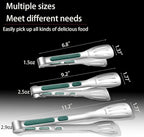 Stainless Steel Kitchen Tong Set - Anti-Slip Heat-Resistant Grip, Widened 3-Line Slotted Heads for Easy Clamping (Steaks, BBQ, Pasta, Salads), Easy Clean for Versatile Use Set of 3-6" 9" 11", Green