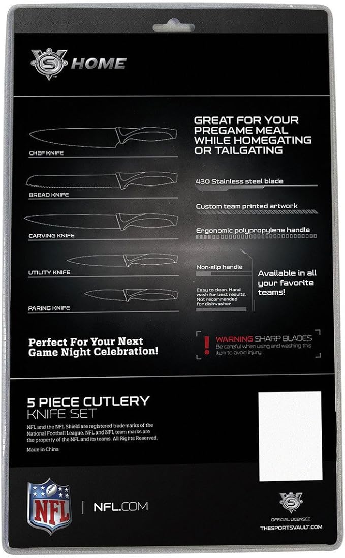 NFL New England Patriots 5-Piece Kitchen Knife Set
