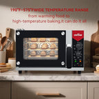 CROSSON 23L Quarter-Size Convection Oven,3-Tier Commercial Toaster oven w/Front Glass Door,3 set of Wire Racks,120 Minutes Timer and Interior Light, 120V/1600W Countertop Conventional Oven