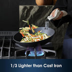SENSARTE Nonstick Frying Pan Set 2-Piece, Oven Safe Skillets with Swiss Coating, Induction Compatible Chef Pan Set, Dishwasher Safe Cooking Pans, PFOA PFOS Free, 8 and 10 Inch