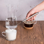 Handheld Milk Frother, ROMAUNT Battery Operated Electric HandHeld Portable Mini Mixer Machine Foam Coffee Maker for Latte Cappuccino Milk Foamer 304 Stainless Steel Whisk