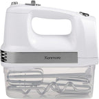 Kenmore Electric Hand Mixer – 5 Speed Handheld Blender, Electric Egg Beater with Whisk, Beater, Dough Hooks, Storage Case, Turbo Boost for Cake Mix, Batidora de Mano Eléctrica