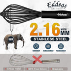 Silicone Whisk,Non Scratch Whisk for Cooking, 5+7+9+11in Balloon Whisks, Suitable for Mixing, Blending Whipping.11in Flat Whisks great for Ceramic Coated pans and Wider shallower pots.