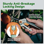 PrunePro Garden Scissors Pruning Shears Sharp Stainless Steel Non-Stick Teflon Coating Blade for Precise Cuts Garden Snip Bonsai Clippers for Plants Rose Flower