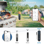 Meat Thermometer Digital Wireless - Remote Instant Temperature Read, Four-Clover Probe, Smart Meat Thermometers for Cooking, Grilling, Smoking, Pro Version