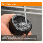 Tianman Small Mortar and Pestle Set 3.2 Inch.1/3 Cup.Mini Marble Grinder with Brush for Pills Herbs Spices,Easy to Grip.Efficient Grinding.Universal Dual Head Grinding Pestle.(Granite Black Polished)
