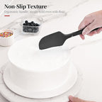 600ºF Heat Resistant Spatulas, High Heat Food Safe Semless Kitchen Silicone Scraper Set for Cooking Baking Mixing Scraping Stirring Nonstick Cookware Pan Bowl (2Pcs,Black)