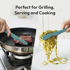 carrotez Silicone Tongs for Cooking, Anti-Slip,Non-Scratch Kitchen Tongs 9.5 inch Silicone Tongs 1Pack - Green