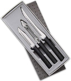 Rada Cutlery 3-Piece Peel, Pare & Slice Gift Knife Set (G218), Stainless Steel Hollow Ground Blades, Made in USA, Black Handles