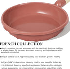 COOKLOVER Nonstick Frying Pan 100% PFOA Free Cookware Induction Skillet Stir Fry Pan (Coral, 7.9 inch)