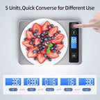 Large Digital Kitchen Scale, Drcowu 15kg Food Kitchen Scales for Baking, Cooking, Keto and Meal Prep, Food Weight Scale with 1g Accuracy and LCD Display, Easy to Read, Grams and Oz (Silver)