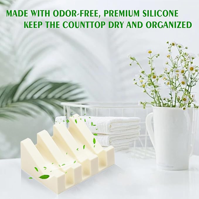Self Draining Soap Dish,Silicone Suction Cup Soap Holder, Bathroom Soap Dish for Bar Soap,Can Extend Soap Life,Bathroom, Bath Tub, Kitchen Sink (2, Cream White)