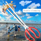 2 Piece Stainless Steel Crab Tong Eel Clamp Tong for Reptile Feeding Snake Charcoal Trash Pick - Up Seafood Picking for Low Tide