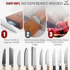 Rolling Knife Sharpener | Professional 15° Angle Manual Knife Sharpener For Japanese & Precision Blades with Magnetic Base & Non-Slip Grip