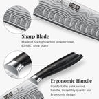 HOSHANHO 7 Inch Nakiri Knife, Japanese High Carbon Powder Steel Vegetable Cleaver Knife for Chopping, Razor Sharp Multipurpose Asian Chef Knife with Ergonomic Handle