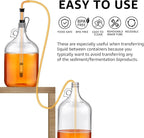 3/8" Auto Siphon 2 Pcs Racking Canes Beer Bottle Siphon Pump Hand Pump Siphon for Gallon Jugs, Wine, Beer, Mead, or Kombucha with 5Ft Food Grade Silicone Hose Fermentation Kit Wine Making Supplies