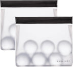 BERLINZO Reusable Ice Storage Bag - Freezer Safe Leak Proof Silicone and Plastic-Free Lunch Bag for Ice and Food Storage - BPA-Free - 2 Pack