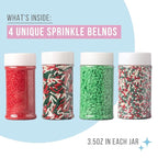 Sweets Indeed Christmas Sprinkles Mix – 10.90 oz Holiday Blend | Edible Jimmies, Nonpareils & Sugar Pearls for Decorating Christmas Cookies, Cakes, Cupcakes & Festive Desserts