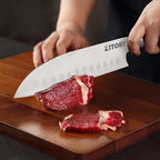 Kitory Santoku Knife 7", Full Tang Pakkawood Handle, Japanese Kitchen Chopping Knife for Vegetables fruit and cheese, Forged German High Carbon Steel, 2024 Gifts-Metadrop Series