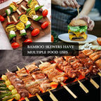 200 Pcs 8 Inch Bamboo Wood Paddle Picks Skewers, Toothpicks for Appetizers for Cocktail, Drinks, Appetizers，Fruit, Sausage, Sandwich, Barbeque Snacks, Natural Wooden Paddle Skewer Mini Food