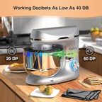 Stand Mixer, 6.5 Qt 660W, 6-Speed Tilt-Head Food Dough Mixer, Kitchen Electric Mixer with Stainless Steel Bowl,Dough Hook,Whisk, Beater, Egg white separator (6.5-QT, Silver)