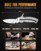 Poultry Shears Heavy Duty Professional, Kitchen Shears for Food, Kitchen Scissors Heavy Duty, Food & Meat Scissors, Dishwasher Safe Chicken Cutters. Spring Loaded, Silver