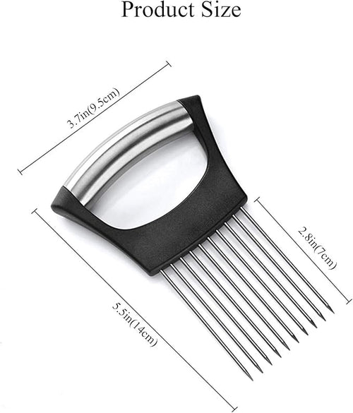 2Pack Onion Slicer Meat Slicer, Food Slice Assistant Onion Holder Slicer, Kitchen Gadgets - Stainless Steel Vegetable Holder Cutting Kitchen Gadget Tomato Peeler