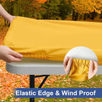 homing Rectangle Table Cloth Cover, Waterproof Polyester Elastic Fitted Tablecloth, Fits for 6 Foot Folding Tables, Washable Table Protector for Fall, Thanksgiving (Mustard Yellow, 30" x 72")