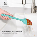 600ºF Heat Resistant Spatula, 11.34 inch High Heat Food Safe Semless Kitchen Silicone Scraper for Cooking Baking Mixing Scraping Stirring Nonstick Cookware Pan Bowl (Aqua Sky)