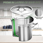 Large Stock Pot-20QT Stainless Steel Stockpot with Lid, Heavy Duty Tri-Ply Bottom Commercial Grade Stock Pot & Stockpots for Boiling Cooking Soup Stew Canning Cooking Pots,Big Stockpot, Deep Cookware